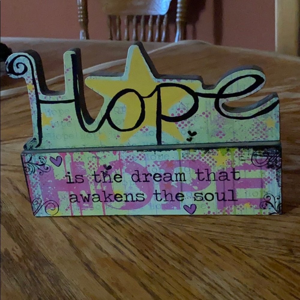 👠Hope Wooden Sign from Bed, Bath & Beyond